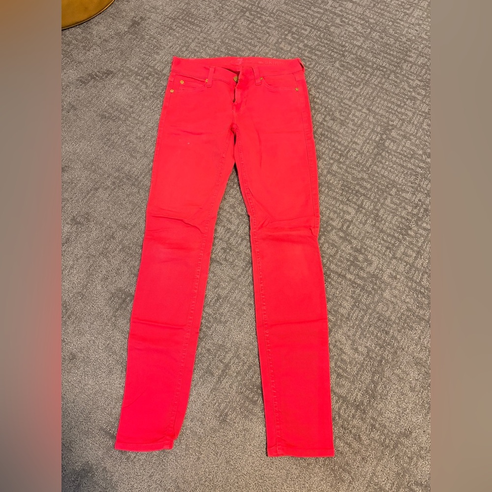 7 For All Mankind Vibrant Red Skinny Jeans